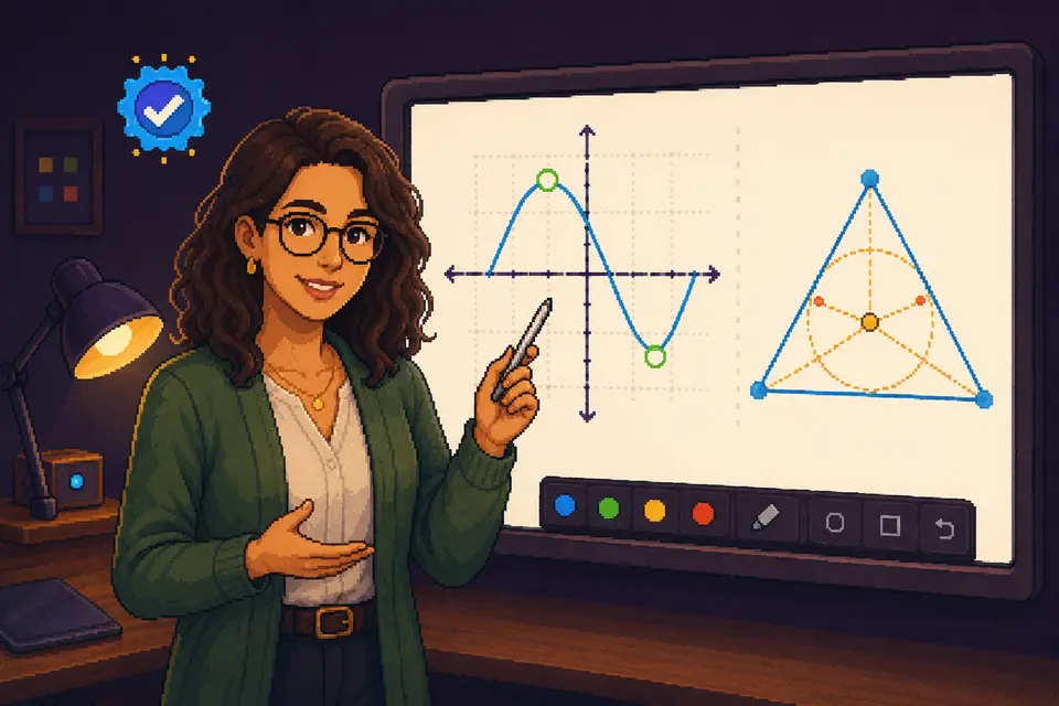 Geschulter Mathematik-Tutor erklärt einen Lösungsweg anschaulich